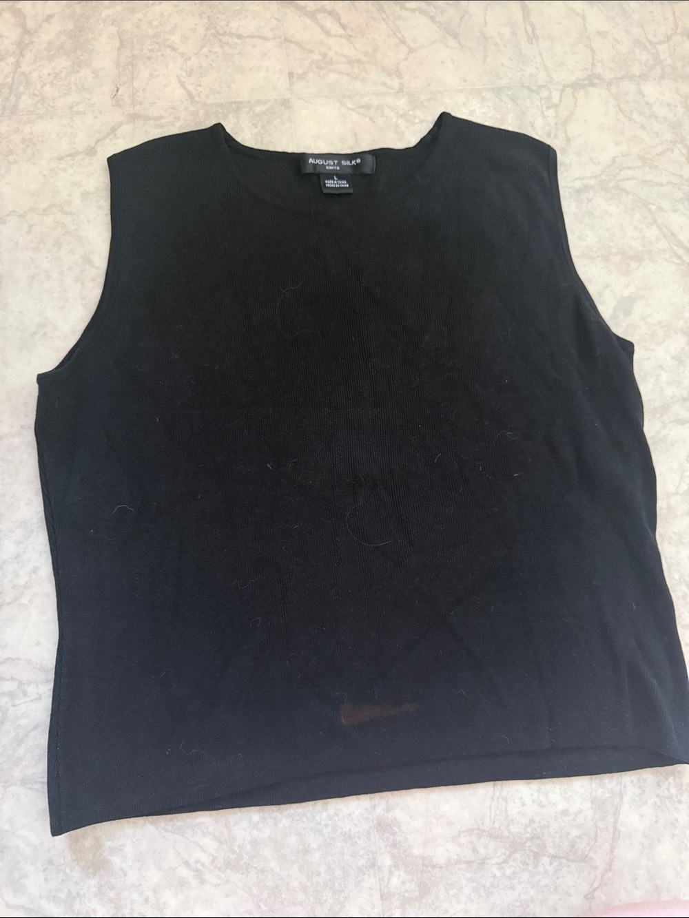 august silk Black Sleeveless Knit Tank Top